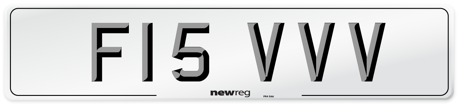 F15 VVV Number Plate from New Reg